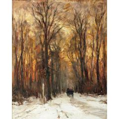 Winter Road Painting Reproduction