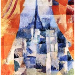 Window with Orange Curtains Painting Reproduction