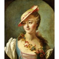 Portrait of a Woman, said to Be the Marquise de Pompadour Painting Reproduction