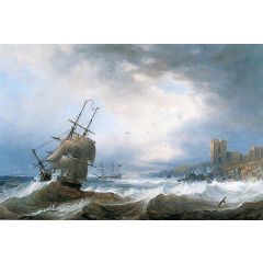 Ships Beating off a Lee Shore Painting Reproduction