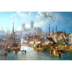 The Brayford Pool and Lincoln Cathedral Painting Reproduction
