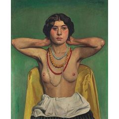 Femme aux colliers Painting Reproduction