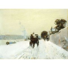 Along the Seine Painting Reproduction