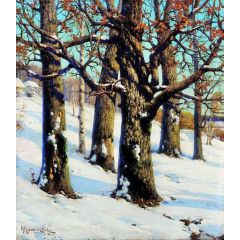 Oak Trees Painting Reproduction