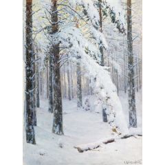 Forest in Winter Painting Reproduction