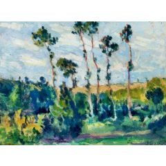 Spring, Trees in a Landscape Painting Reproduction