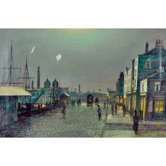 Evening Scene by the Docks, Hull Painting Reproduction