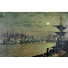 Baiting the Lines, Whitby Painting Reproduction