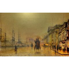Liverpool Docks by Night Painting Reproduction