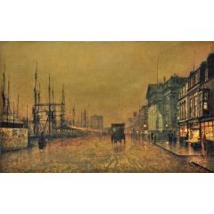 The Custom House, Liverpool, Looking North Painting Reproduction