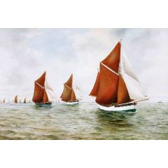 Barges Racing Painting Reproduction
