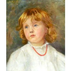Portrait of a Sister of Ralph Stawel Dutton, as a Child Painting Reproduction