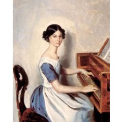 Nadezhda Zhdanovich at the Piano Painting Reproduction