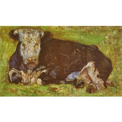 Cow Lying Down Painting Reproduction