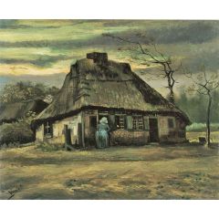 Cottage at Nightfall Painting Reproduction