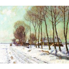 Snow Clad Fields in Morning Light Painting Reproduction