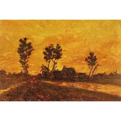 Landscape with Sunset Painting Reproduction