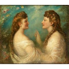 Portrait of Sisters Elisabeth and Sofie Kraetzer Painting Reproduction