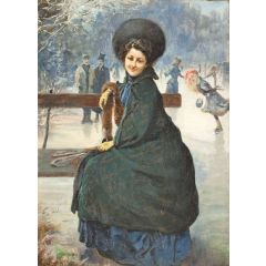 Scene at the Skating Rink Painting Reproduction