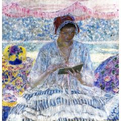 Summer Reading, also known as Under the Awning Painting Reproduction