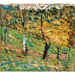 The White Birch Painting Reproduction