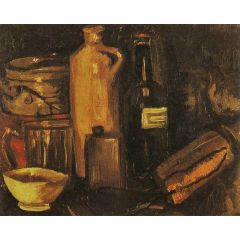 Still Life with Pots, Jar and Bottle Painting Reproduction