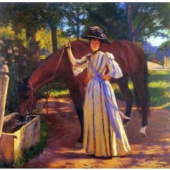 Girl and Horse Painting Reproduction