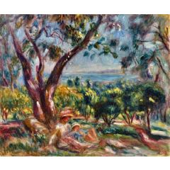 Cagnes Landscape with Woman and Child Painting Reproduction