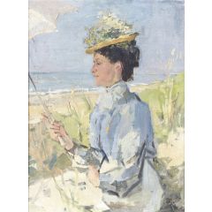 At the Beach(also known as Portrait of Martha Salomon) Painting Reproduction
