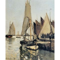 Sailing Boats at Honfleur Painting Reproduction