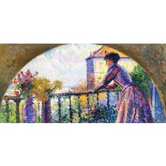 Paris, Rue Cortot, Madame Luce on the Balcony Painting Reproduction