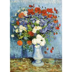Vase with Cornflowers and Poppies Painting Reproduction
