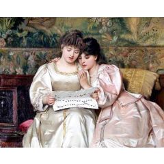 Two Girls Singing Painting Reproduction