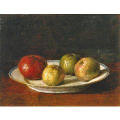 A Plate of Apples Painting Reproduction
