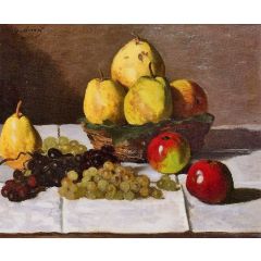 Still Life with Pears and Grapes Painting Reproduction