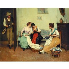 The Friendly Gossips Painting Reproduction