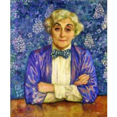 Madame van Rysselberghe in a Chedkered Bow Tie Painting Reproduction