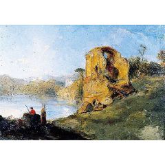 Ruins in Rome, Italy Painting Reproduction