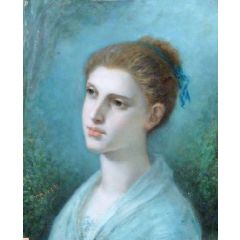 Head of a Girl Painting Reproduction