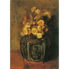 Ginger Jar with Daisies Painting Reproduction