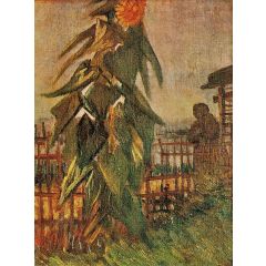 Garden with Sunflowers Painting Reproduction