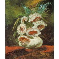 Vase with Peonies Painting Reproduction