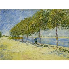 A Walk Along the Banks of the Seine near Asnières Painting Reproduction