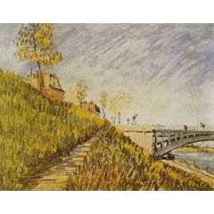 Banks of the Seine with Pont de Clichy Painting Reproduction