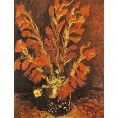 Vase with Red Gladioli Painting Reproduction