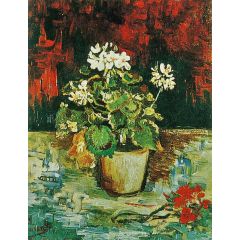 Geranium in a Flowerpot Painting Reproduction