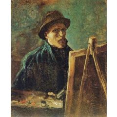 Self-Portrait with Dark Felt Hat at the Easel Painting Reproduction