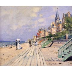 The Boardwalk at Trouville Painting Reproduction