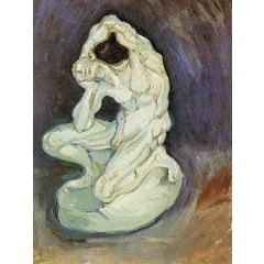 Plaster Statuette of a Kneeling Man Painting Reproduction