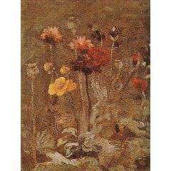 Scabiosa and Ranunculus Painting Reproduction